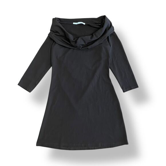 Susana Monaco‎ Brown Smooth Stretch Shirred Cowl Neck Mini Dress Size Medium - Picture 1 of 6